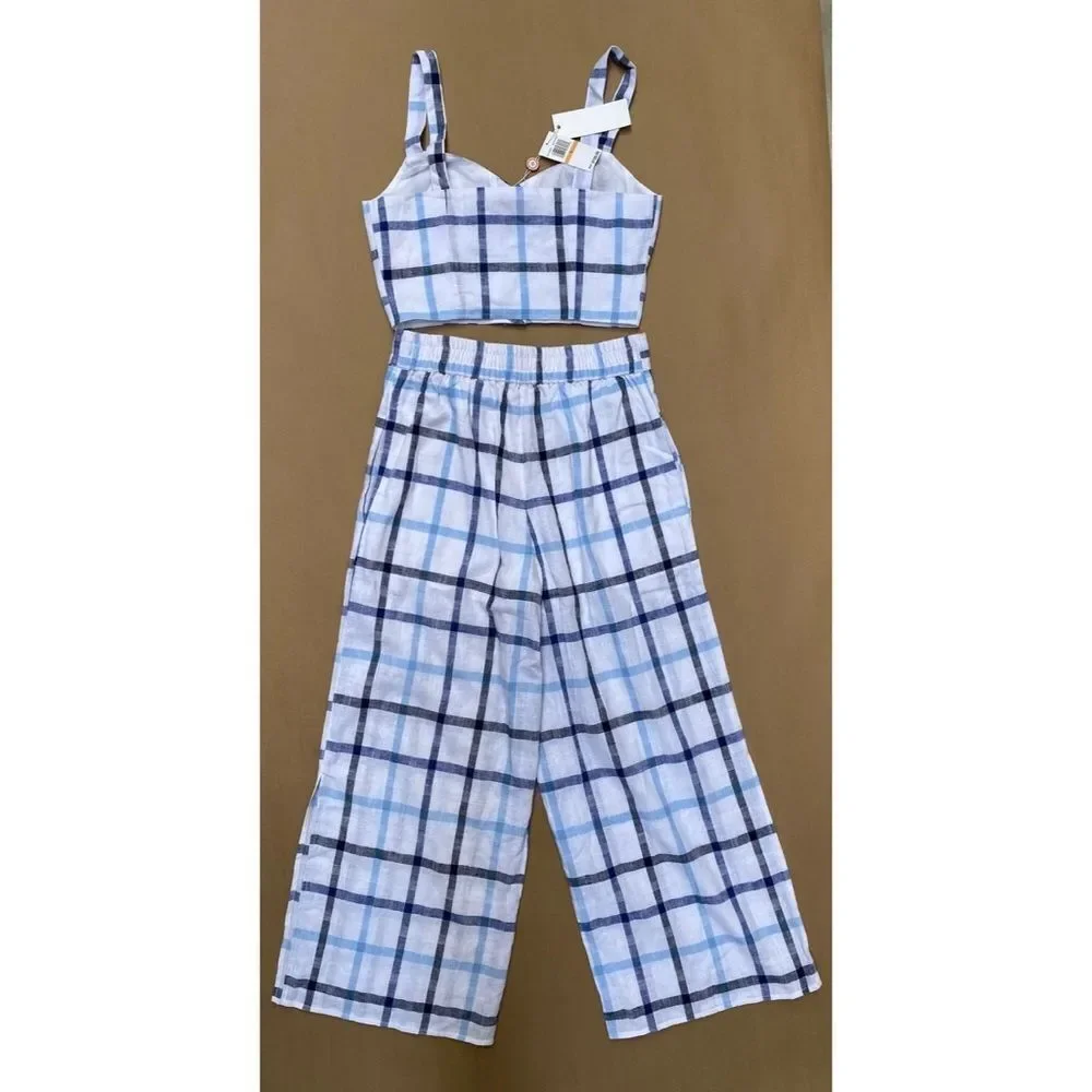 Red Carter Linen Plaid Set - Picture 7 of 7